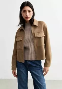 Куртка из искусственной кожи FAUX SUEDE ZIP UP New Look, коричневый