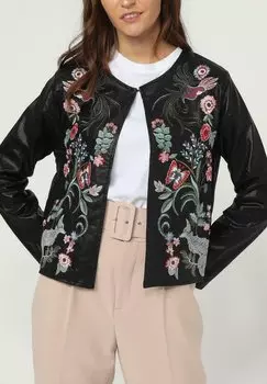 Куртка из искусственной кожи G-Boy, черный/розовый