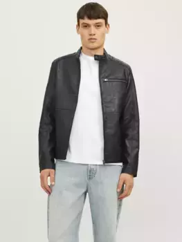 Куртка из искусственной кожи Jack & Jones "JJEDYLAN PU BIKER JACKET NOOS", черный