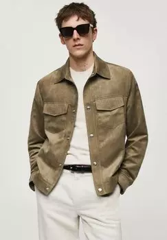 Куртка из искусственной кожи JANSEN Mango, цвет khaki