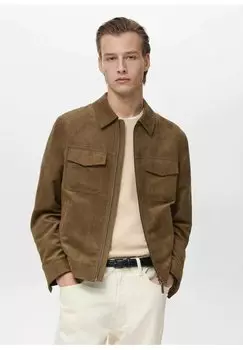 Куртка из искусственной кожи JOAN Mango, зеленый