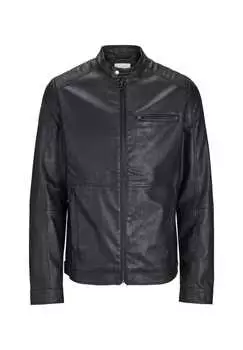 Куртка из искусственной кожи куртка байкера Дилана Jack & Jones, черный