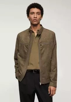 Куртка из искусственной кожи Mango, цвет khaki