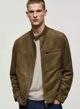 Куртка из искусственной кожи Mango, оранжевый