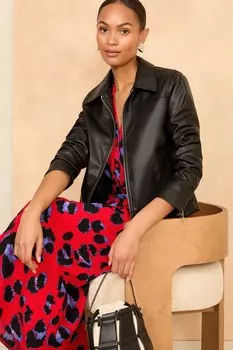 Куртка из искусственной кожи на молнии Love & Roses, черный