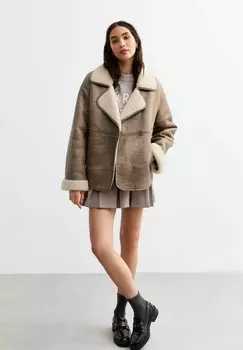 Куртка из искусственной кожи New Look, бежевый