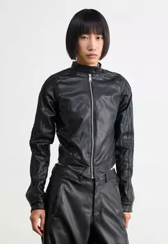 Куртка из искусственной кожи PLEATHER JACKET adidas Originals, черный