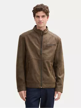 Куртка из искусственной кожи прямого кроя 1044633 Tom Tailor, коричневый