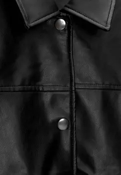 Куртка из искусственной кожи PULL&BEAR, черный