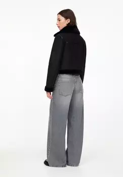 Куртка из искусственной кожи PULL&BEAR, черный