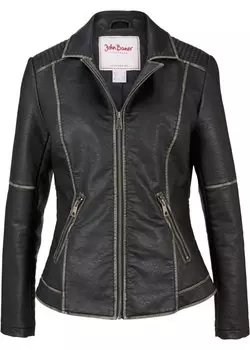 Куртка из искусственной кожи с эффектом потертости John Baner Jeanswear, черный