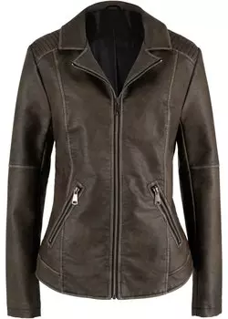 Куртка из искусственной кожи с эффектом потертости John Baner Jeanswear, коричневый