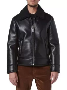 Куртка из искусственной кожи с отделкой из искусственного шерлинга New York Cadman Andrew Marc, черный