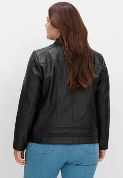 Куртка из искусственной кожи Sheego, черный