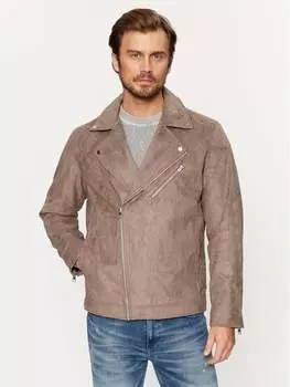 Куртка из искусственной кожи, стандартного кроя Jack&Jones, коричневый