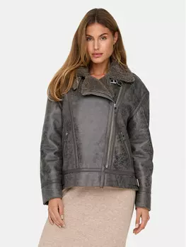 Куртка из искусственной кожи, стандартного кроя Only, коричневый