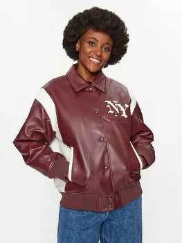 Куртка из искусственной кожи, стандартного кроя Tommy Jeans, красный