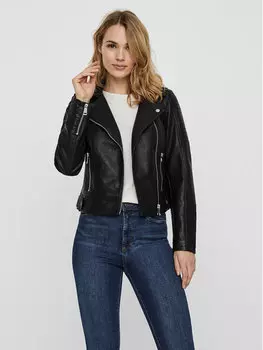 Куртка из искусственной кожи, стандартного кроя Vero Moda, черный