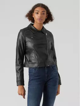 Куртка из искусственной кожи, стандартного кроя Vero Moda, черный