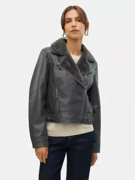 Куртка из искусственной кожи, стандартного кроя Vero Moda, серый