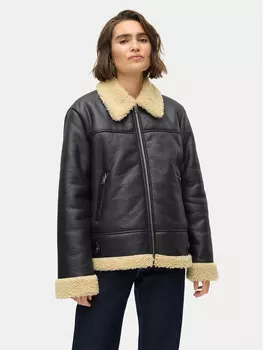 Куртка из искусственной кожи, стандартного кроя Vero Moda, черный