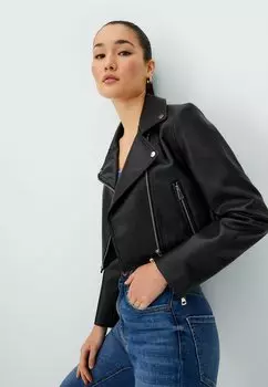 Куртка из искусственной кожи Stradivarius, черный