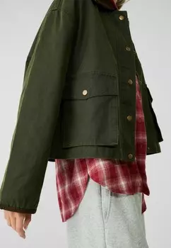 Куртка из искусственной кожи Stradivarius, хаки