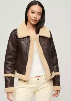 Куртка из искусственной кожи Superdry "КУРТКА ИЗ ИСКУССТВЕННОЙ ДУЧИ", коричневый