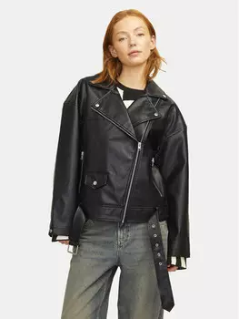 Куртка из искусственной кожи, свободного кроя Jjxx, черный