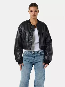 Куртка из искусственной кожи, свободного кроя Noisy May, черный