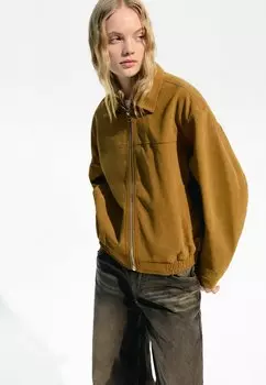 Куртка из искусственной кожи TRUCKER Bershka, светло-коричневый