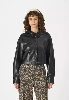 Куртка из искусственной кожи VIMIRIAM CROPPED VILA, черный