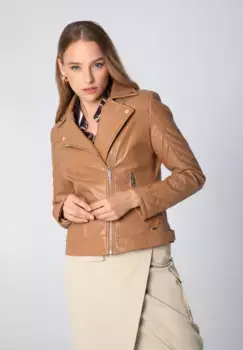 Куртка из искусственной кожи WITTCHEN "Современная классика", без капюшона, куртка женская WITTCHEN Ramones из эко-кожи, коричневый