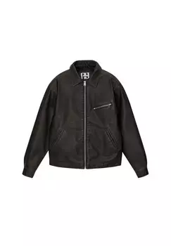Куртка из искусственной кожи WORKER PULL&BEAR, черный