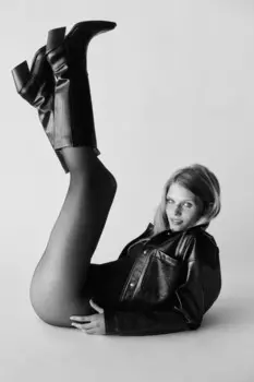 Куртка из искусственной кожи ZARA, черный