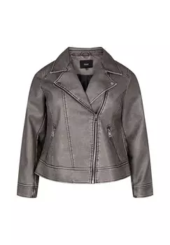 Куртка из искусственной кожи Zizzi, темно-серый