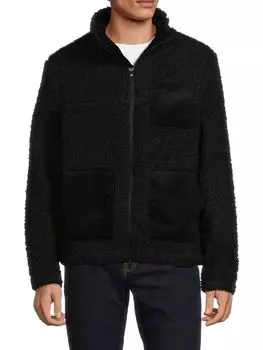 Куртка из искусственной овчины с вельветовой отделкой Jumbo Onia, черный