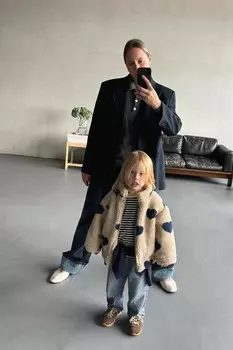 Куртка из искусственной овчины в стиле сердце ZARA, бежевый