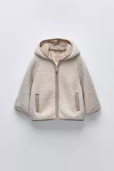 Куртка из искусственной овчины ZARA, экрю