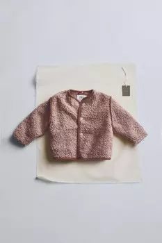 Куртка из искусственной овчины ZARA, пыльно-розовый