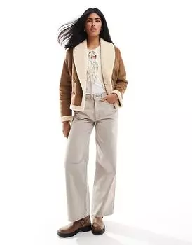 Куртка из искусственной замши и борга в коричневом цвете Threadbare