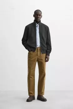 Куртка из искусственной замши ZARA, черный