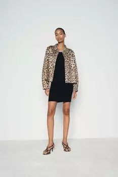 Куртка из искусственной замши ZARA, цвет leopard