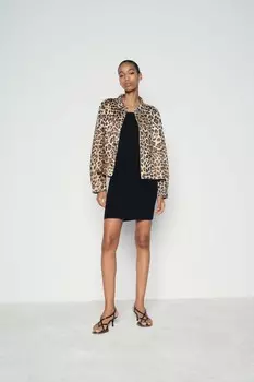 Куртка из искусственной замши ZARA, цвет leopard
