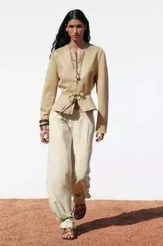 Куртка из искусственной замши ZARA, кэмел