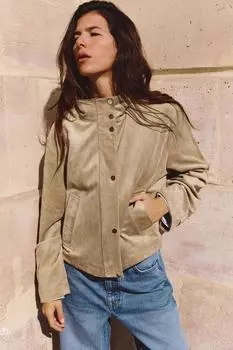 Куртка из искусственной замши ZARA, кэмел