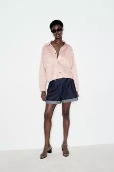 Куртка из искусственной замши ZARA, розовый