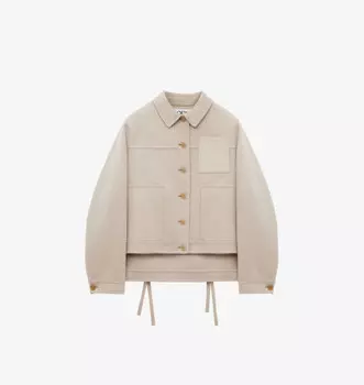 Куртка из кашемира и шерсти с нашивкой-логотипом для рабочей одежды Loewe, бежевый