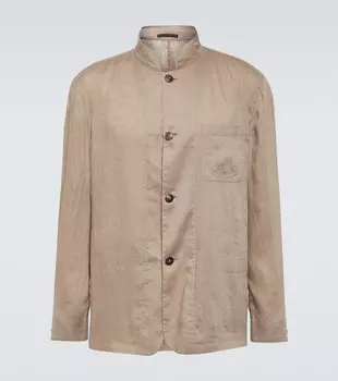Куртка из льняного полотна Giorgio Armani, цвет desert taupe