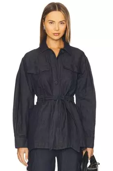 Куртка из льняной ткани Susana Monaco, dark wash